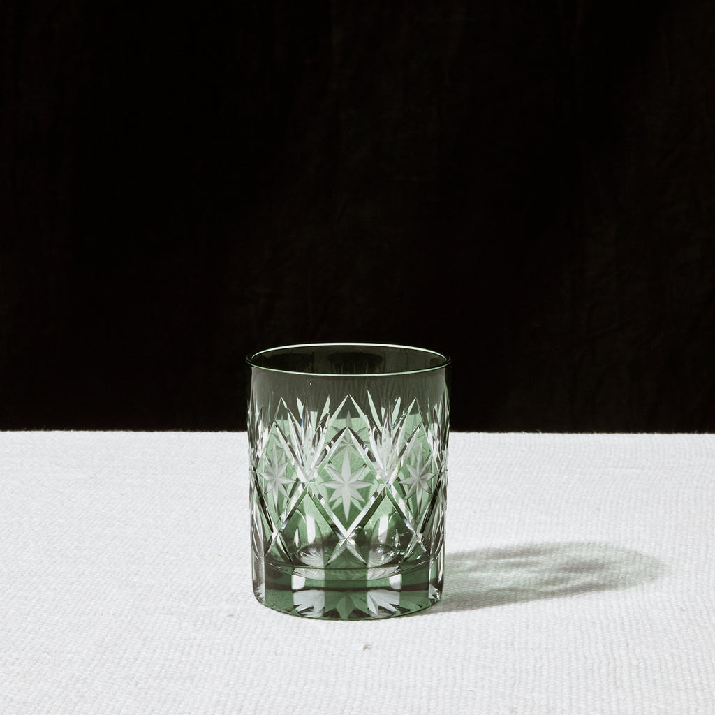 Shimizu Glass Sasa Hoshi Rocks Glass in Moss – Roman and Williams