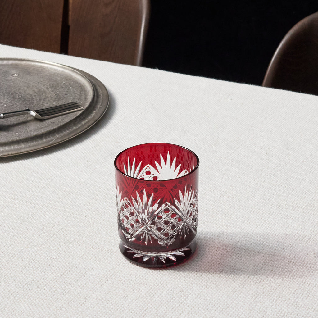 Shimizu Burgundy Sasa Kagome Footed Rock Glass – Roman and