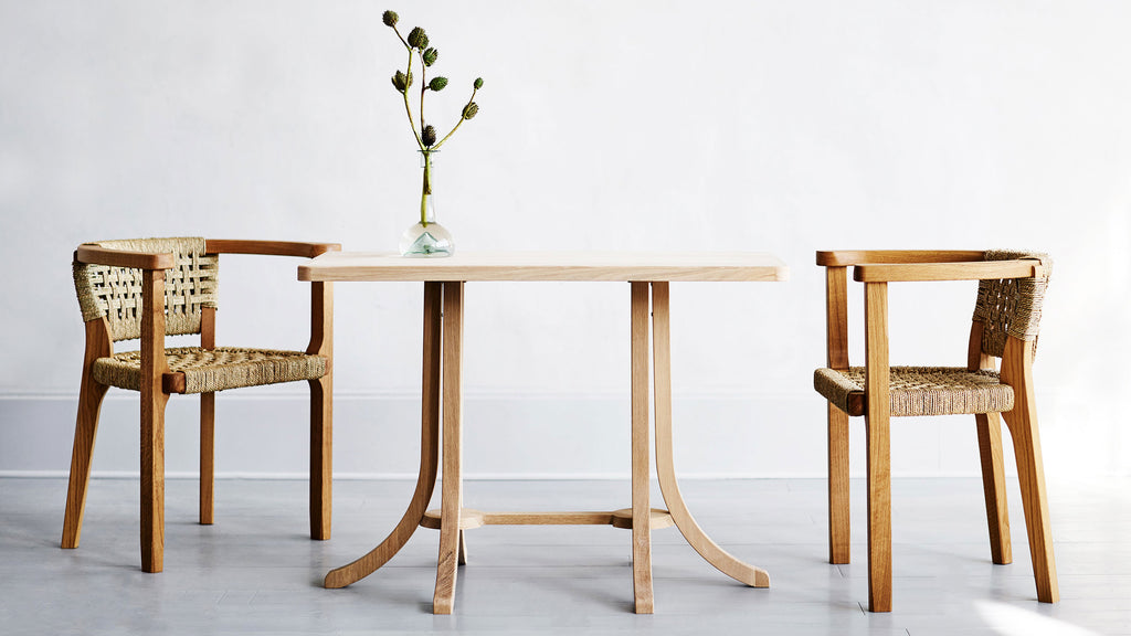 Woven Dining Chair with Rounded Arms: Rattan Chairs & Woven Chairs