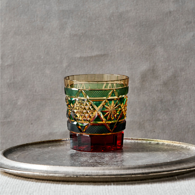 Featured Image of Kimiko Yasuda Amber Green Crystal Rocks Glass