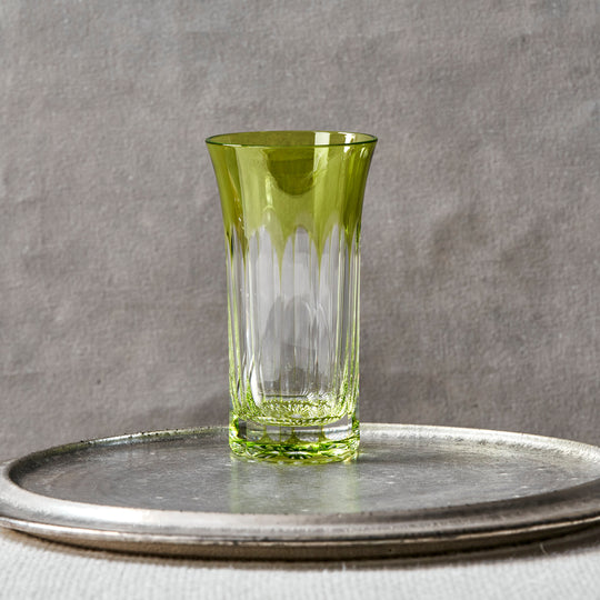 Kimiko Yasuda Chartreuse Namihana Crystal Tall Tumbler Glass