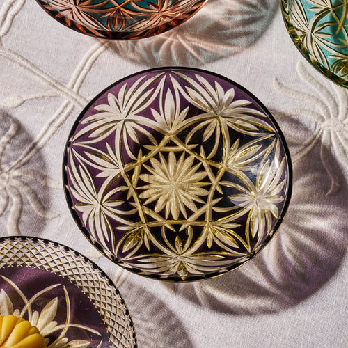 Kotoe Tazoe Mulberry Amber Kiriko Plate