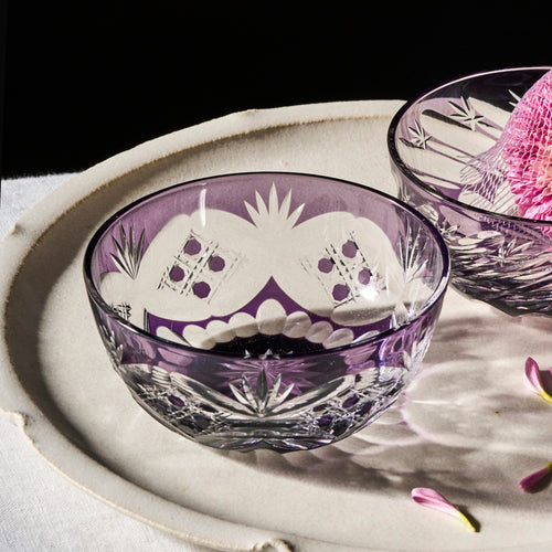 Shimizu Glass Maruhishi Kagome Bowl in Lavender