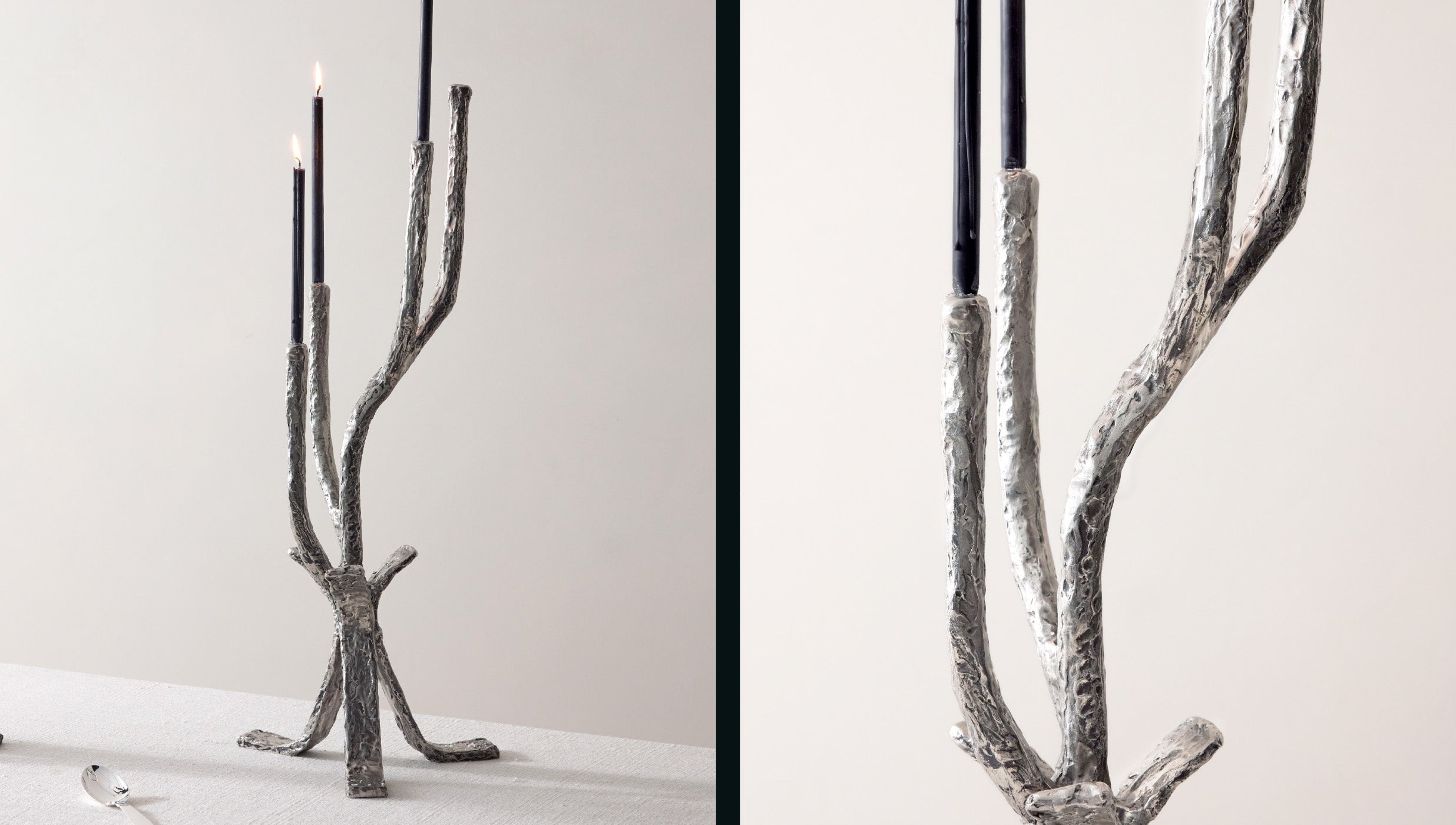 RW Guild Branch Candelabra White Bronze