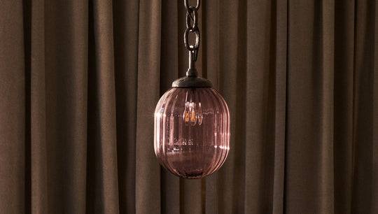 Seed Pendant Rippled Aubergine Glass