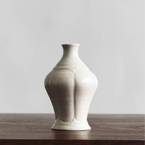 Tomoko Sakai Porcelain Vase with White Glaze