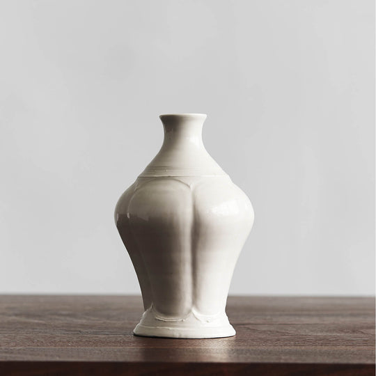 Tomoko Sakai Porcelain Vase with White Glaze