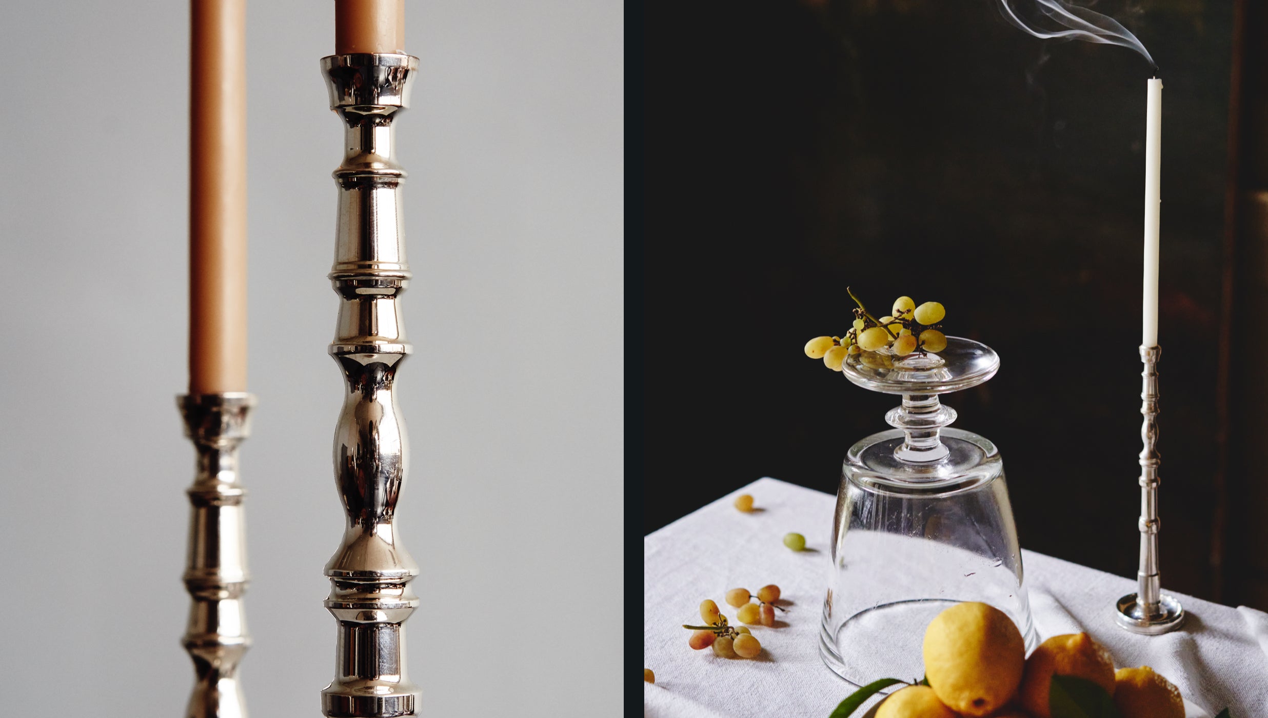 Assorted Brass Single Candlesticks - Loungeworks