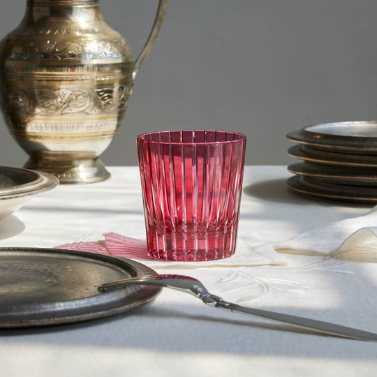 Kimiko Yasuda Magenta Suji Crystal Rock Glass