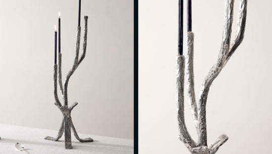 RW Guild Branch Candelabra White Bronze