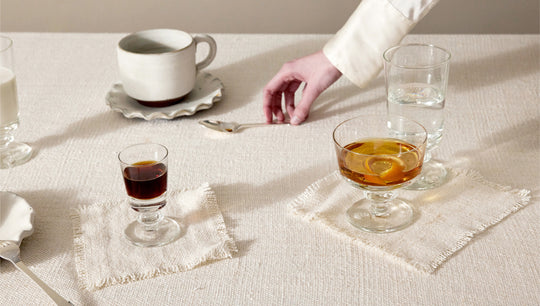 RW GUILD FRINGE DOUBLE WEAVE WASHED LINEN COCKTAIL NAPKIN
