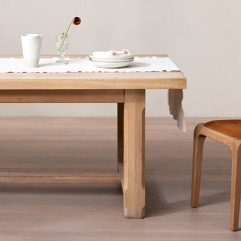 RW Guild Fringe Double Weave Washed Linen Table Runner