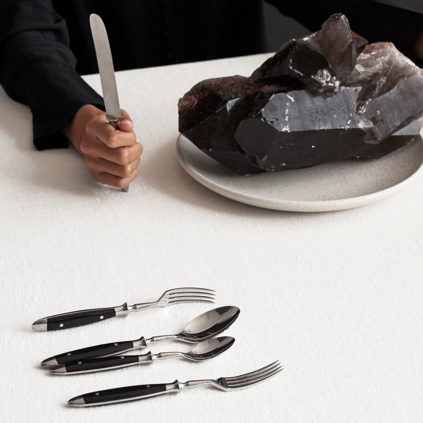 Flatware in Black Acrylic  Dinner Fork, Salad Fork & Dinner Knife – Roman  and Williams Guild