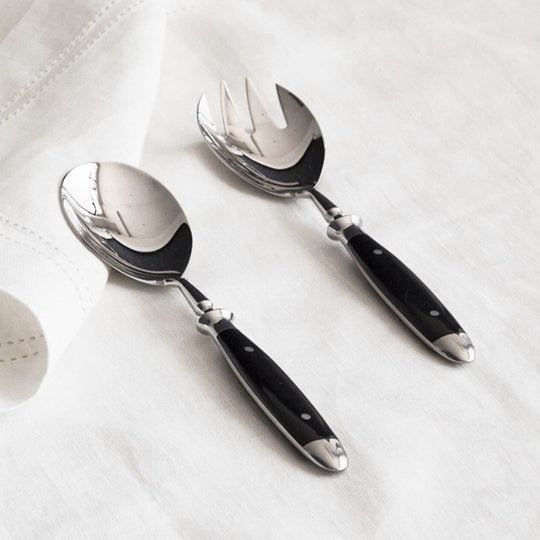 Eichenlaub Old German Serving Utensils in Black Acrylic