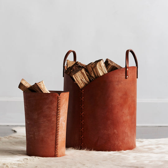Otis Ingrams Leather Log Basket