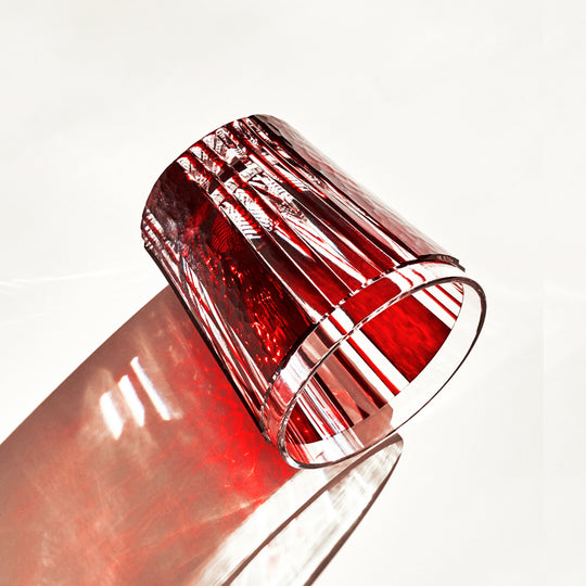 Kimiko Yasuda Red Shima Crystal Rock Glass