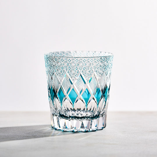 Kimiko Yasuda Turquoise Kiku Crystal Rock Glass