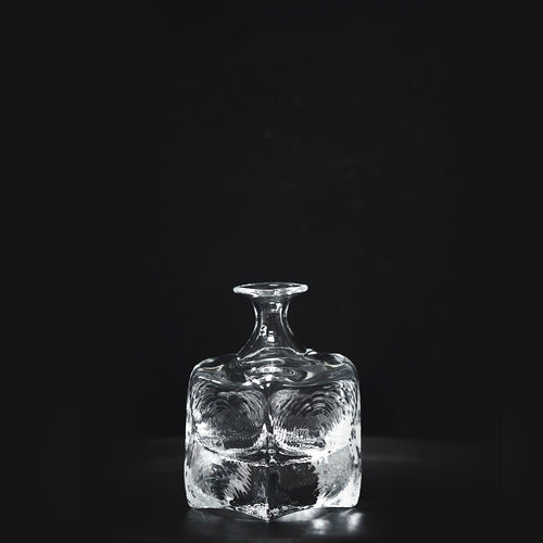 Yoshihiro Nishiyama Short Square Glass Bottle Vase