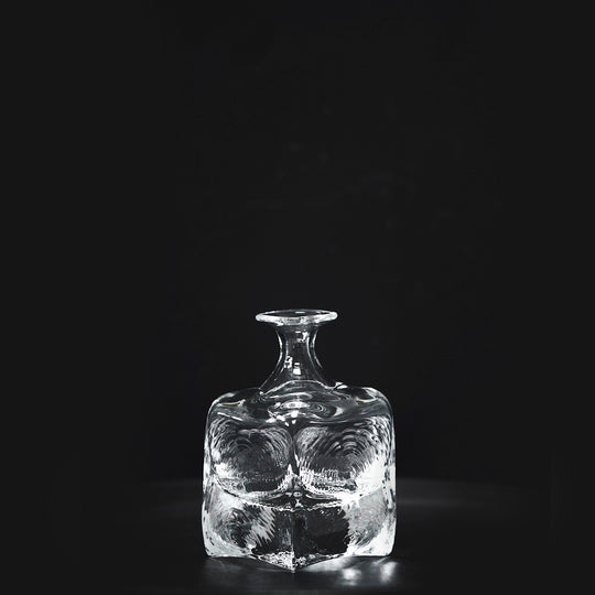 Yoshihiro Nishiyama Short Square Glass Bottle Vase