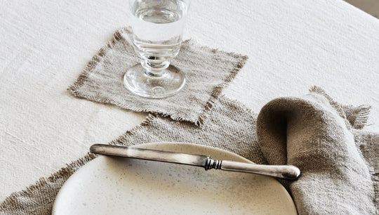 RW GUILD FRINGE WASHED LINEN COCKTAIL NAPKIN